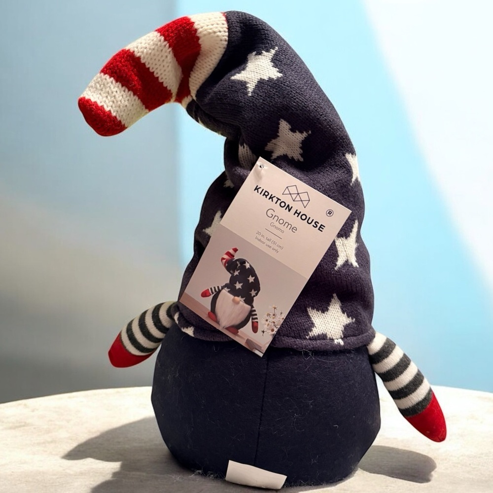 Patriotic 20” Gnome Plush 3 Wick Candle,  30” x 60” American Flag Beach Towel - Picture 9 of 16
